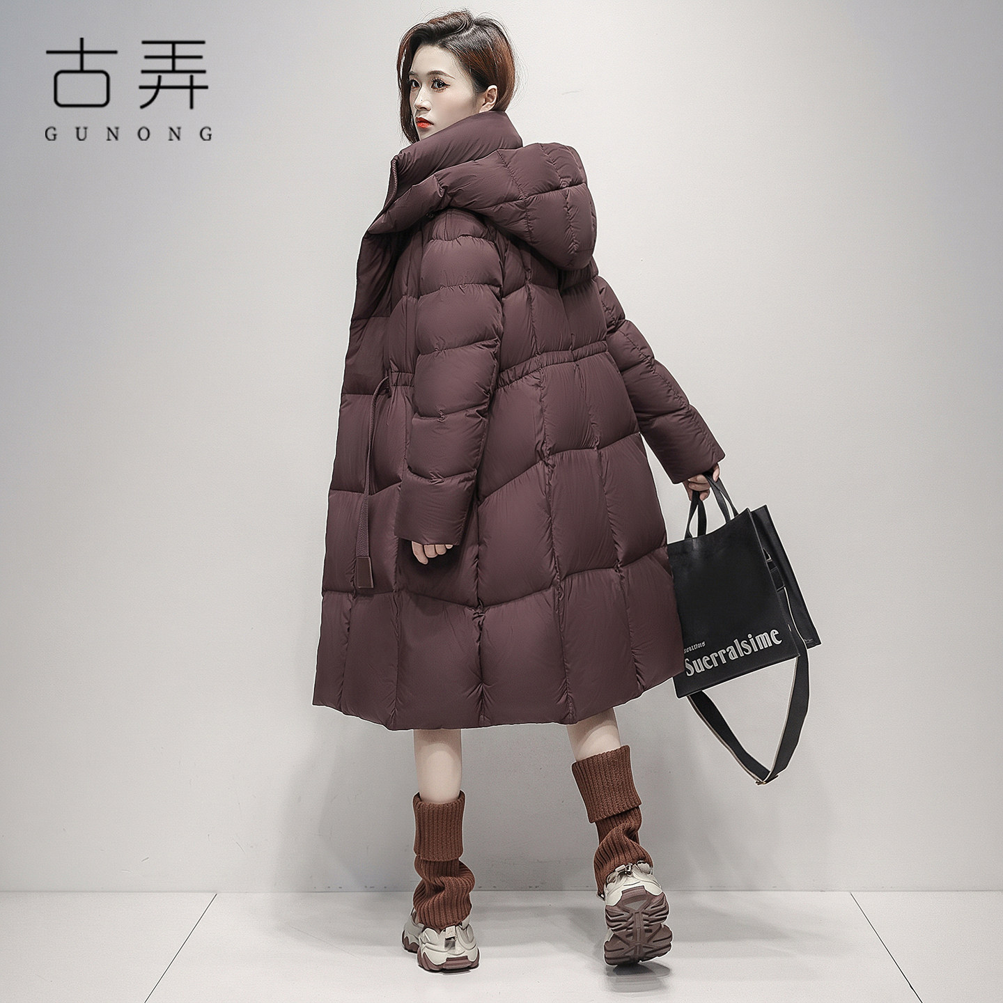 女款过膝极寒加厚鹅绒服