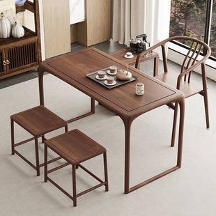 2026新款 泡茶桌小户型休闲茶几 阳台茶桌榆木家用客厅茶台新中式