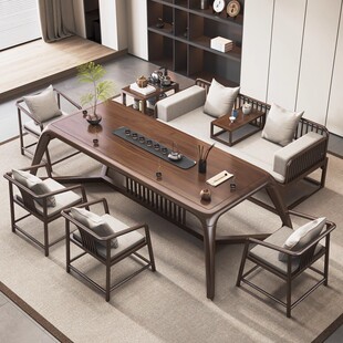 新中式 茶台茶桌家用客厅泡茶桌办公室现代简约轻奢办公室罗汉床榻