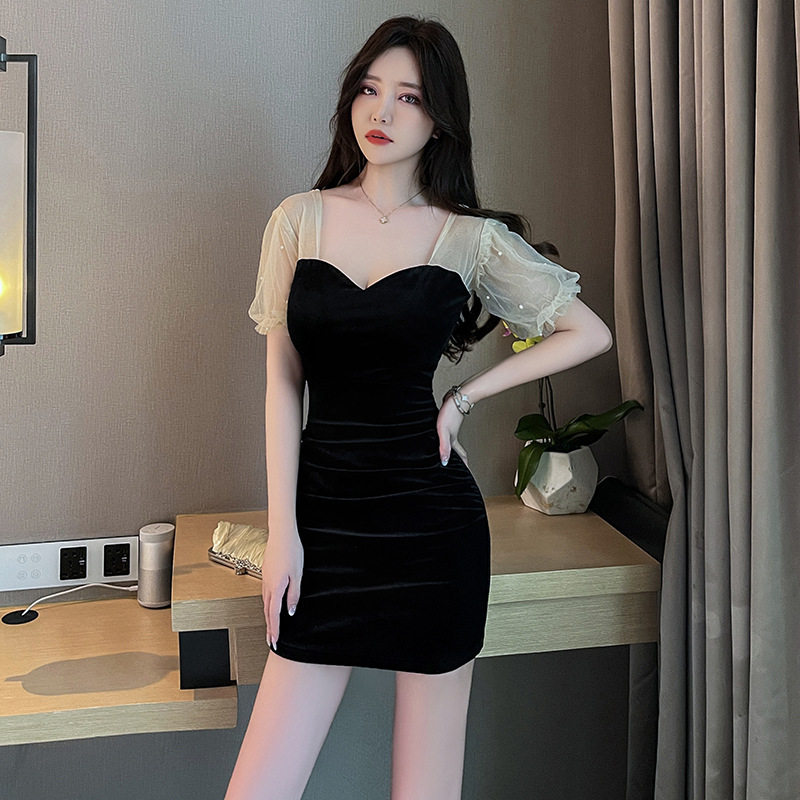 性感包臀桑拿足疗技师连衣裙