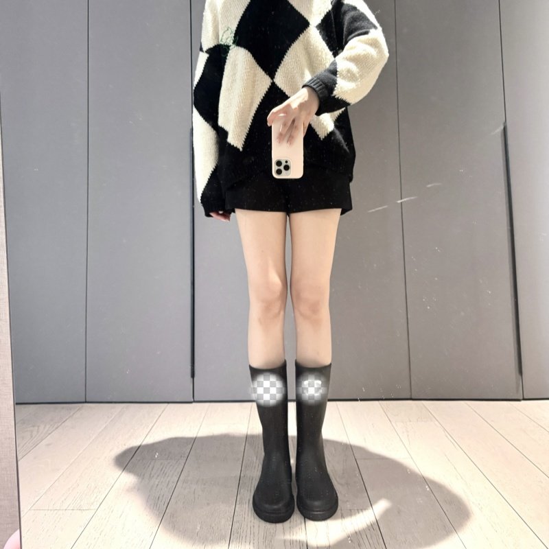 Export adult women men's medium and high tube non-slip water shoes rain boots rain boots natural rubber waterproof fashion rubber shoes