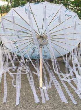 飘带流苏伞古装伞演出仙女拍照摄影走秀古典红马舞蹈伞演出道具伞