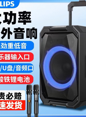 飞利浦音响SD308SD617T大功率家用户外广场舞卡拉OK便捷移动音箱