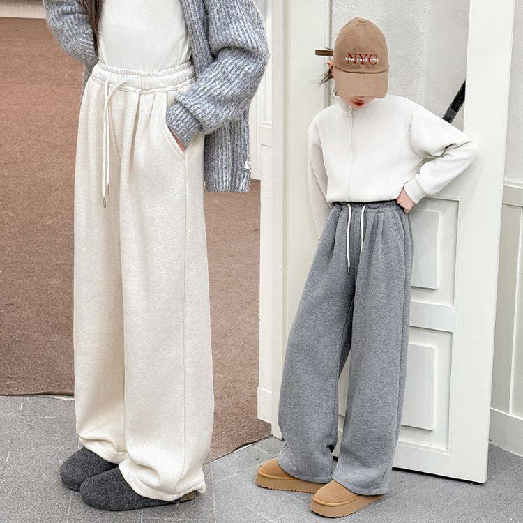 女童裤子秋冬运动裤2025新款儿童卫裤外穿中大童羊绒休闲裤加绒冬