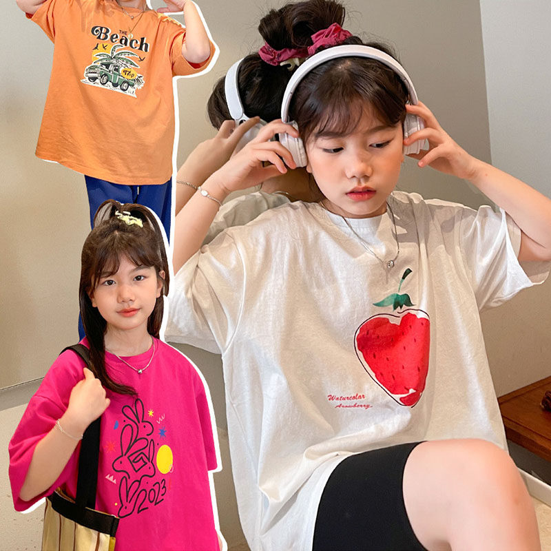 女童短袖t恤纯棉夏装衣服女大童半袖中大童装上衣儿童夏季圆领T恤,童装/婴儿装/亲子装,T恤,淘宝优惠券,粉丝福利购,淘宝优惠卷