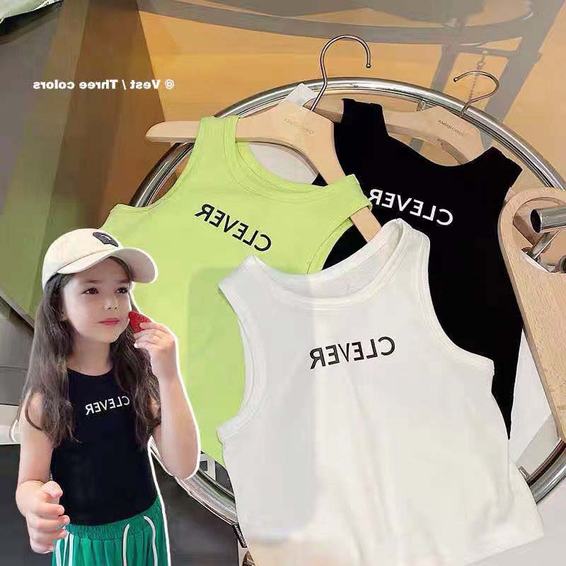 纯棉无袖夏季字母背心纯棉打底衫