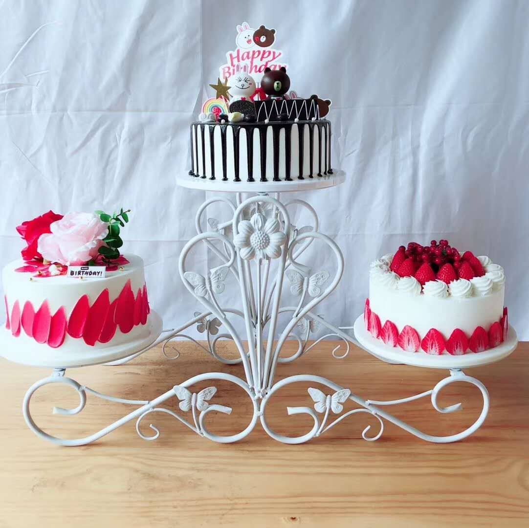 新款创意金属欧式铁艺蛋糕架婚庆婚礼三层糕点架生日多层甜品托盘