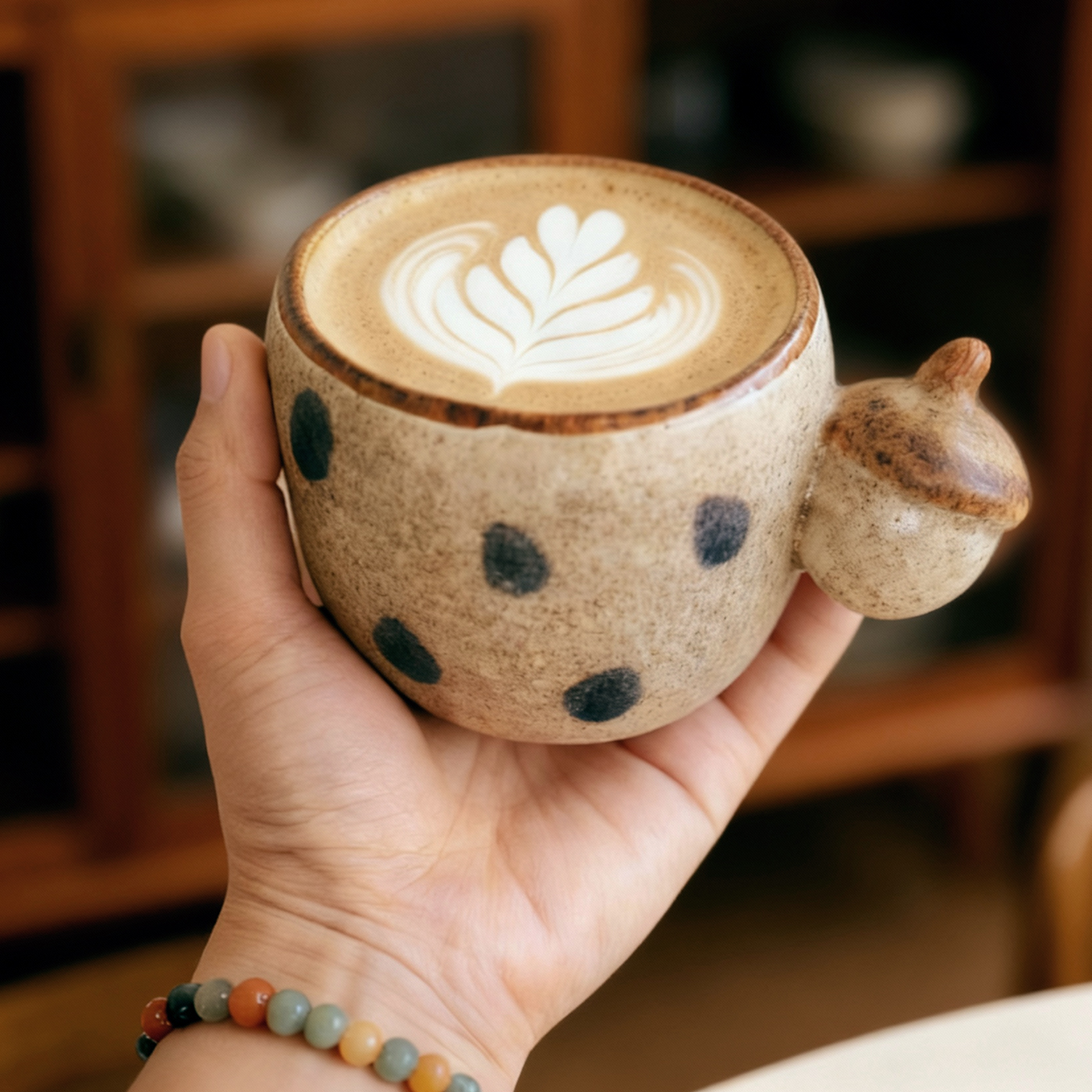 泽滕家咖啡杯子手握波点咖啡杯