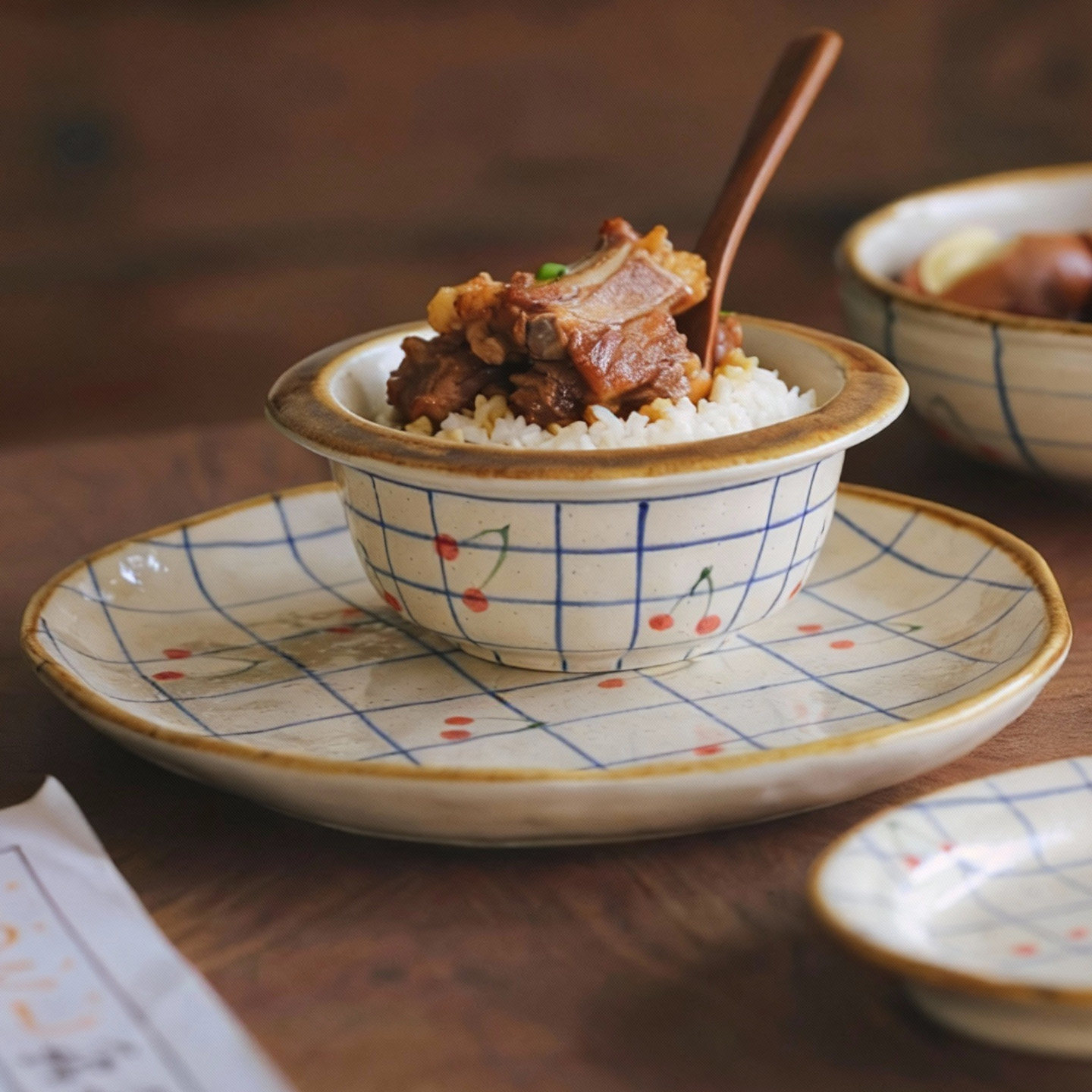 泽滕家陶瓷米饭碗反口卷边小清新韩式手绘漂亮女生餐具喜庆送礼物,餐饮具,碗,淘宝优惠券,粉丝福利购,淘宝优惠卷