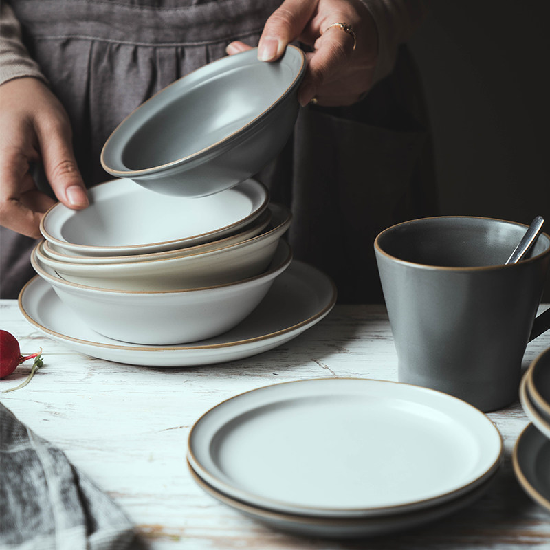 Japanese style matte ceramic suit domestic western dish