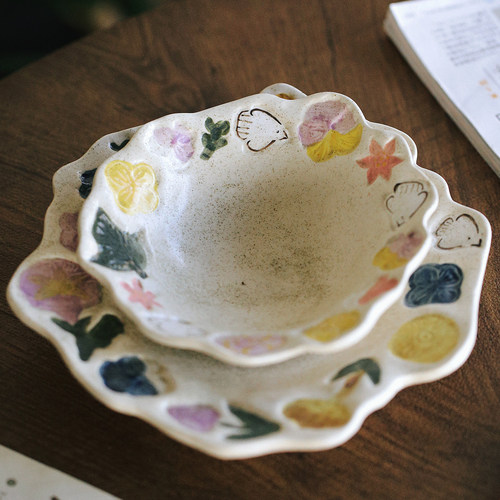 泽滕家手作餐具浅汤碗沙拉餐具