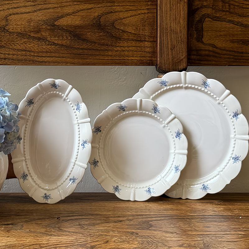 泽滕家陶瓷花瓣点心蛋糕盘