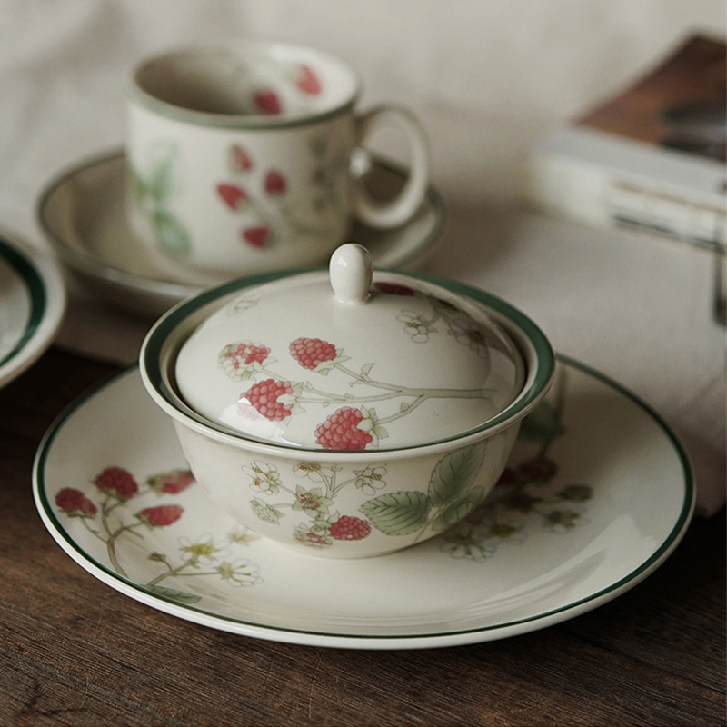 泽滕家新中式陶瓷带盖碗