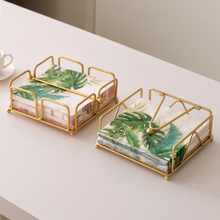 铁艺纸巾盒方形纸巾架酒店咖啡厅餐厅餐巾架餐桌方形纸巾收纳架子