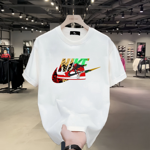 奥莱纯棉短袖T恤男士夏季新款休闲百搭潮流半袖运动宽松打底上衣