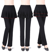 新款 子春秋季 莫代尔裙裤 跳舞蹈裤 广场舞服装 长裤 女拉丁舞裤 裙下装