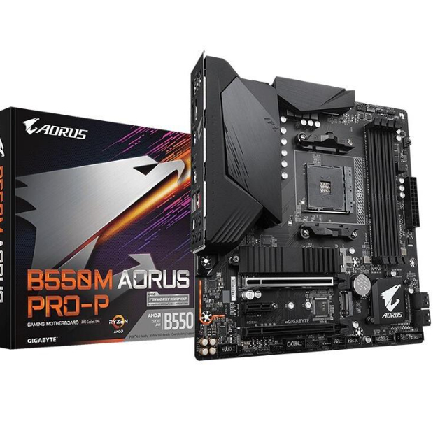 thumbnail for Gigabyte B550M Aorus Pro-P Desktop Computer Motherboard Supports Ddr4 Memory R5 5600Cpu