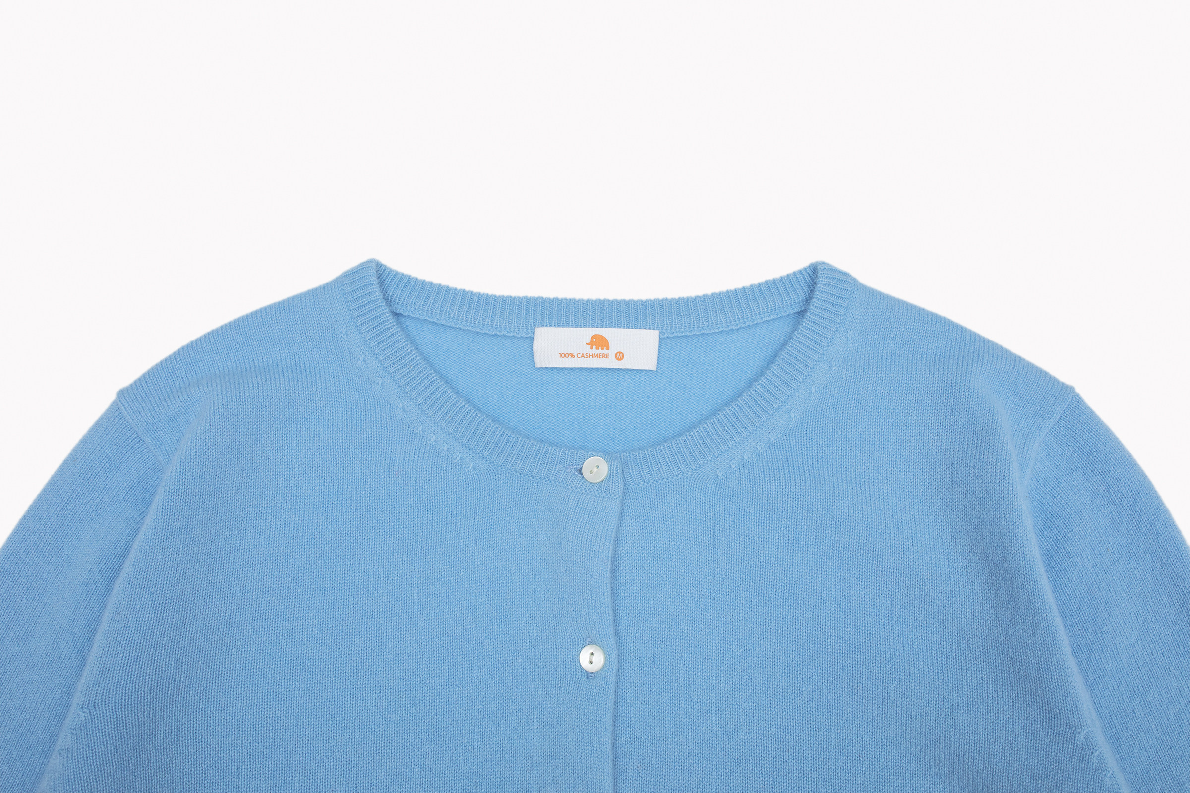 小金象 BABY CASHMERE 100% - 12针女圆领羊绒开衫古典美Cardigan