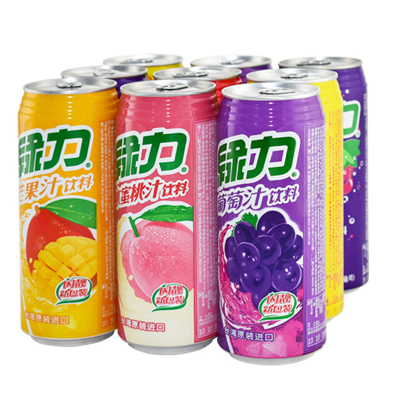 绿力柠檬味红茶饮料480ml6罐台湾味丹芒果汁番石榴水蜜桃菠萝葡萄