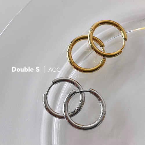 中性耳圈钛钢防过敏极简风