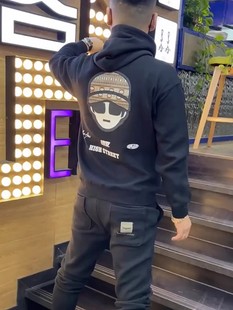 秋冬季新款高端连帽卫衣男士网红潮牌纯棉加绒套头长袖带帽衫外套