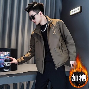 夹棉保暖夹克男士 潮牌高级感立领工装 潮流百搭加厚棉服 新款 秋冬季