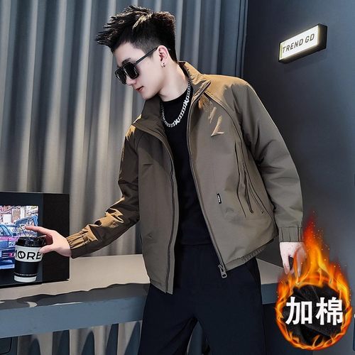 秋冬新款立领工装夹棉保暖夹克男