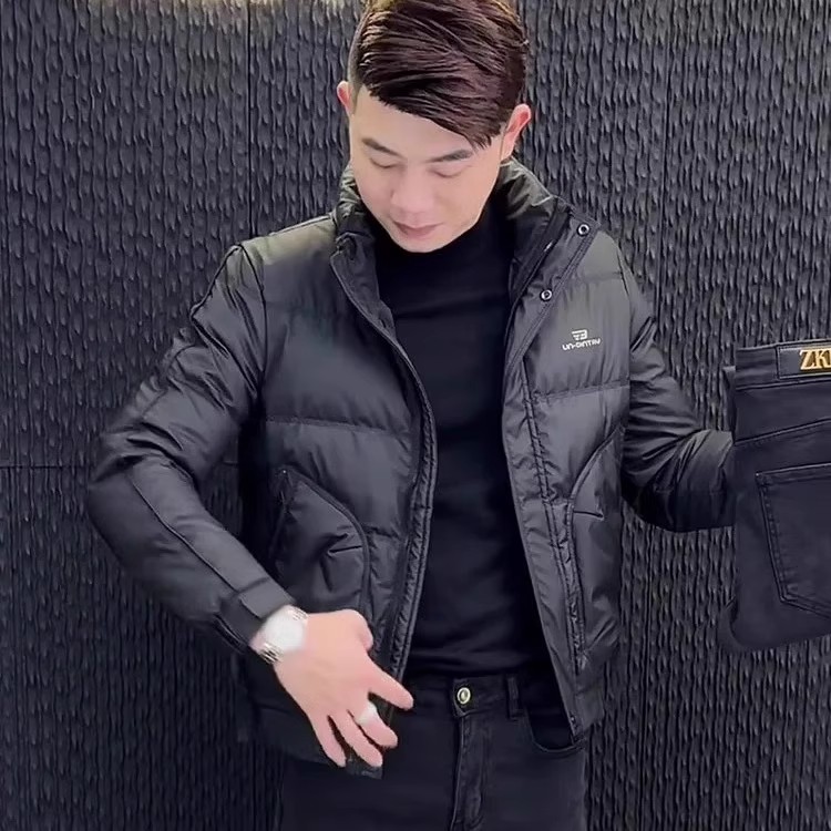 2025冬季男士加厚棉服韩版修身时尚潮牌立领夹棉外套百搭保暖棉袄
