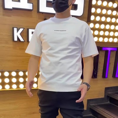 潮牌纯棉时尚潮流简约短袖T恤男