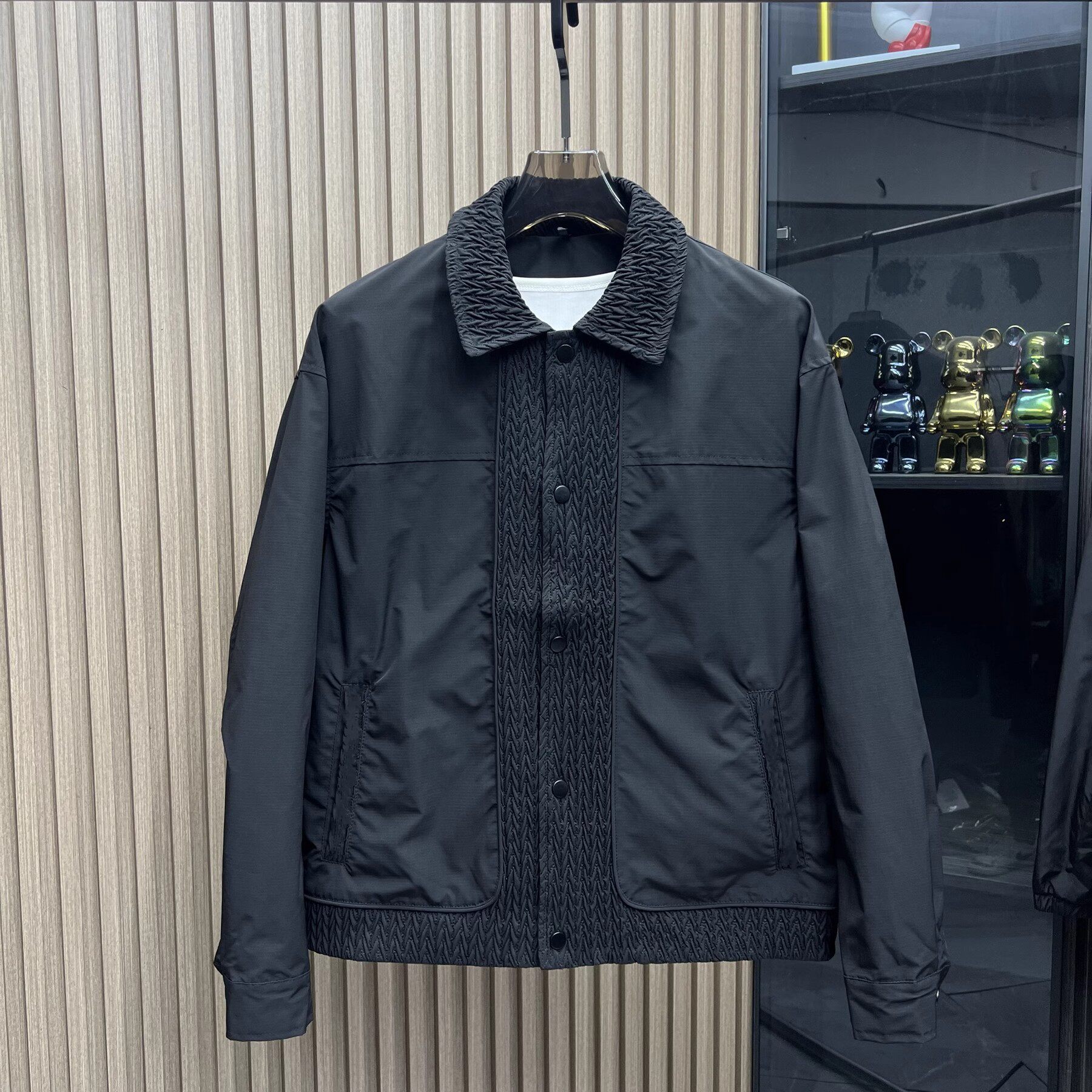 秋冬新款翻领外套男士高端潮流百搭修身夹克青年时尚休闲简约外衣