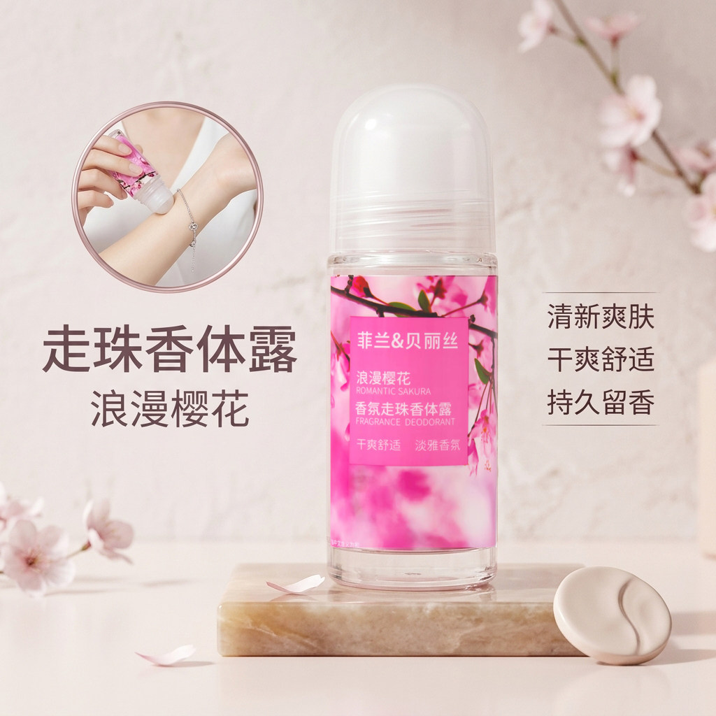 菲兰贝丽丝走珠香体露玫瑰樱花薰衣草香型腋下去异味持久留香香水