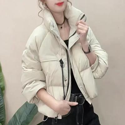 羽绒服外套女2025冬季新款韩版时尚小个子休闲百搭抽绳面包服上衣