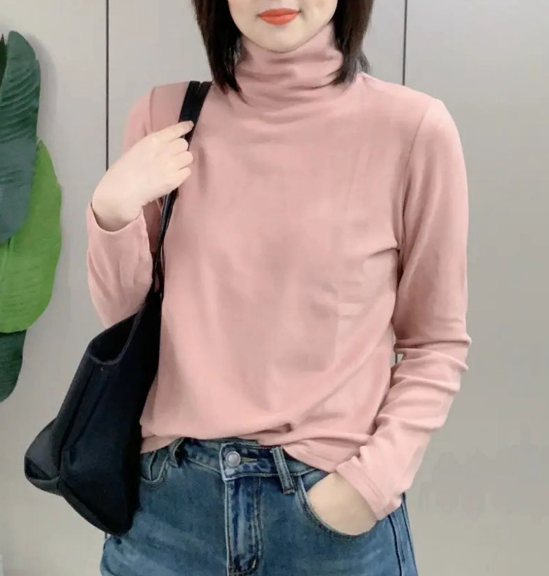 欧货双面德绒高领加厚加绒打底衫女2025冬季新款百搭保暖内搭上衣