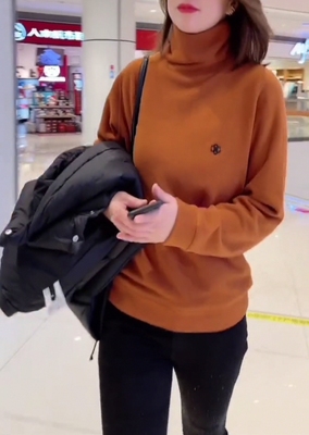 2025冬新款双面德绒高领内搭卫衣女宽松显瘦百搭加厚保暖打底上衣