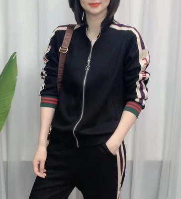 2025冬季新款韩版长袖拉链外套卫裤两件套女休闲运动加绒加厚套装