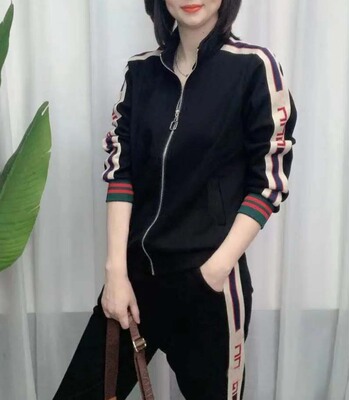 2025冬季新款长袖立领拉链短外套卫裤两件套女装时尚休闲运动套装