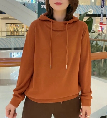 欧货双面德绒连帽内搭卫衣女2025冬新款纯色百搭保暖打底上衣帽衫