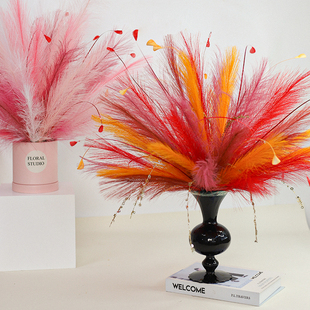 悦木白日焰火花束仿真芦苇人造蒲苇璀璨烟花仿真花假花插花材料包