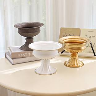 悦木 新款复古铁艺花器法式大花翁宴会桌花艺装饰花瓶装饰品摆件