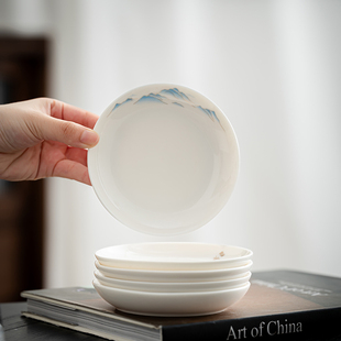 德化羊脂玉白瓷茶杯垫功夫茶具配件咖啡杯碟办公杯托小壶承点心盘