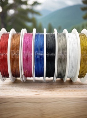 穿串珍珠手链引线针珠宝饰品金丝软线软钢丝线手工diy材料串珠绳