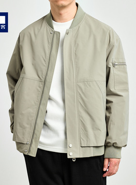 墨麦客简约棒球领飞行服夹克男2025秋季款纯色男士休闲外套80406.