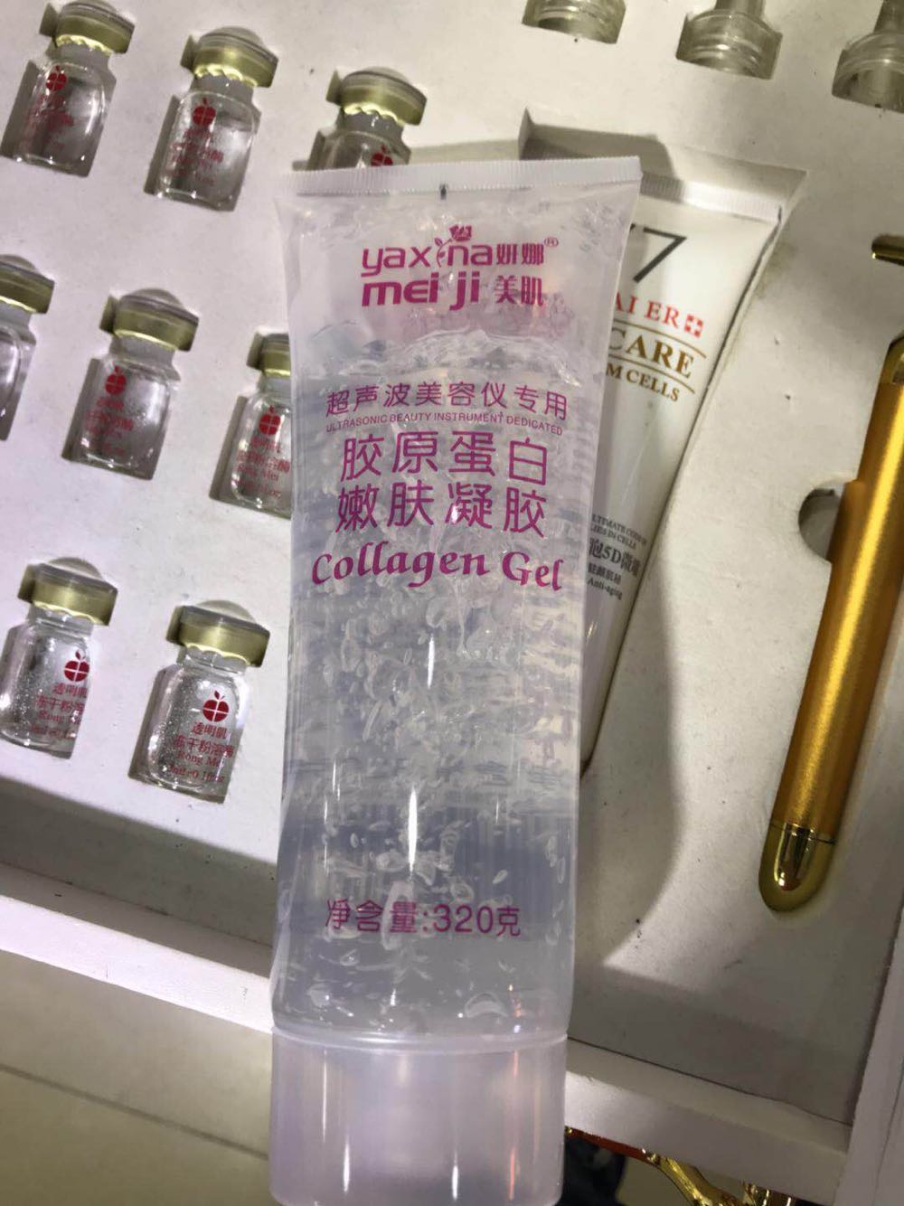 包邮 妍娜美肌胶原蛋白嫩肤凝胶320ml  面部精华素啫喱