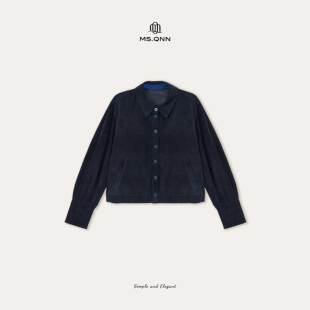 进口胎牛磨砂收腰短皮衣外套 摩登 53C396 老钱系列 Q姐