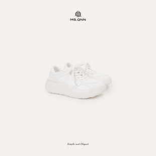 老爹休闲鞋 圆头厚底增高系带百搭时尚 52X589 面包鞋 Q姐