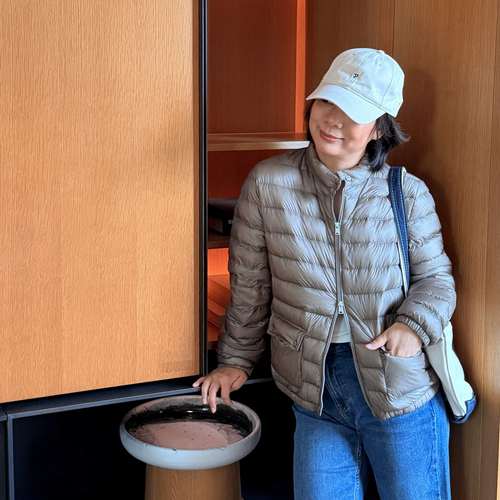 Q姐“都市”95白鹅绒秋冬立领显瘦排骨鹅绒服 55C302