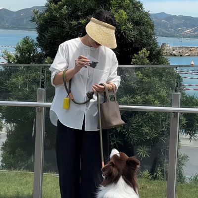 Q姐“中式盘扣”圆领盘扣高支细棉单口袋廓形衬衫上衣52T112