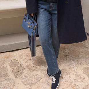 52P1330 加绒意大利工艺洗水显瘦直筒牛仔裤 Q姐 精英牛仔