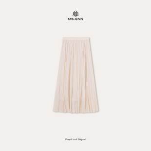 定制肌理感天丝压褶百搭半裙 仙女裙 53P691 设计师系列 Q姐
