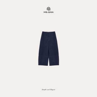 Q姐“羊毛牛仔”绵羊毛混纺高士线厚款磨毛牛仔裤 52P1672